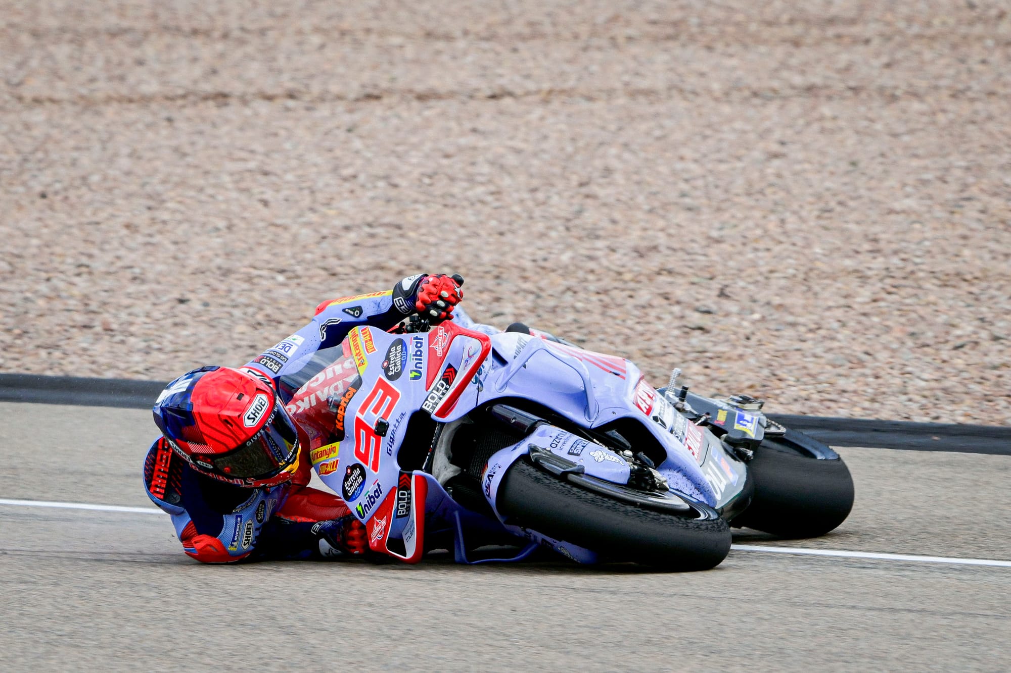 Marc Marquez crash, Gresini Ducati, MotoGP